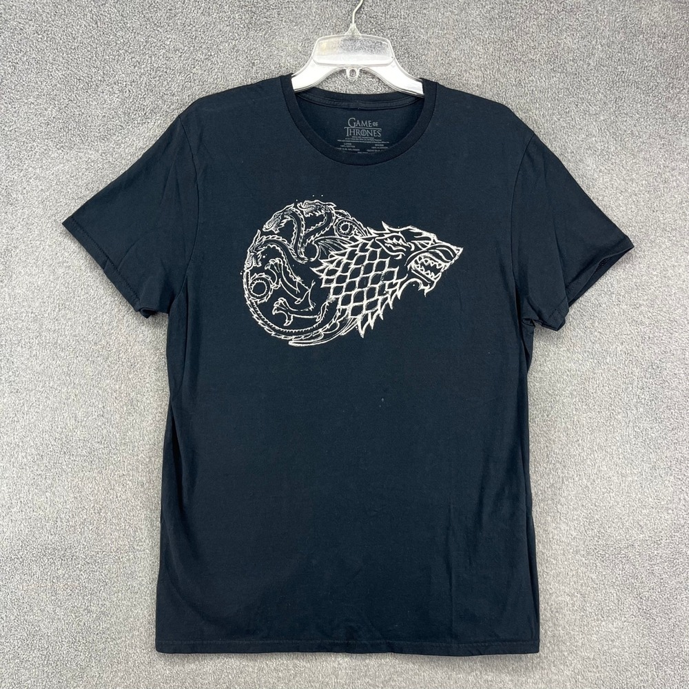 Game of Thrones Stark Wolf Sigil‎ T Shirt Black Large Adult Official HBO